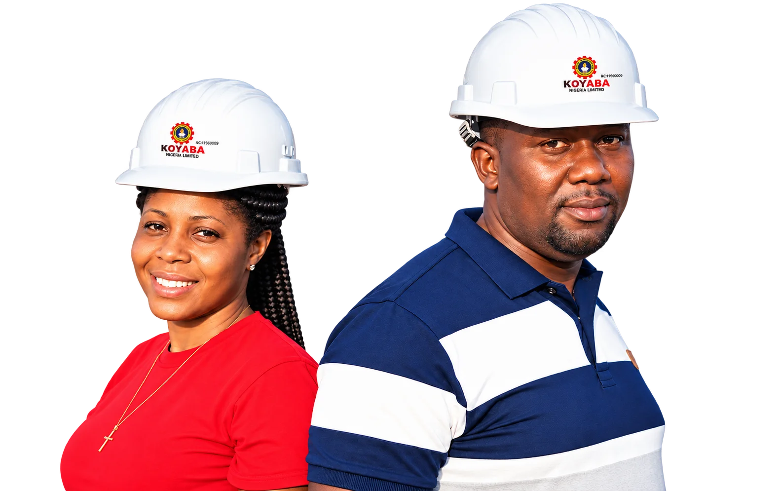 Koyaba engineering professionals wearing safety helmets